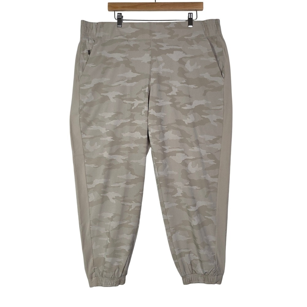 Athleta Womens Joggers Size 20 Beige Brooklyn Camo Pockets Tonal Camo Athleisure